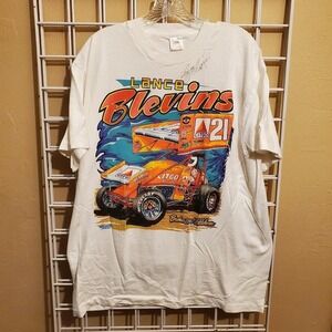 Vintage 90s Lance blevins Signed‎ racing T-shirt